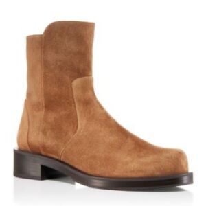 New Stuart Weitzman 5050 Bold Zip Suede Leather Booties